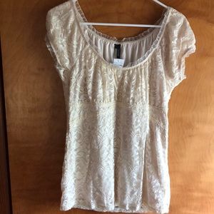 Laced Capped Sleeve Top
